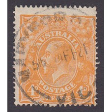 Australian    King George V    4d Orange   Single Crown WMK  Plate Variety 1R60..